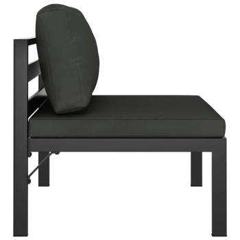 3-tlg. Garten-Sofagarnitur mit Kissen Aluminium Anthrazit