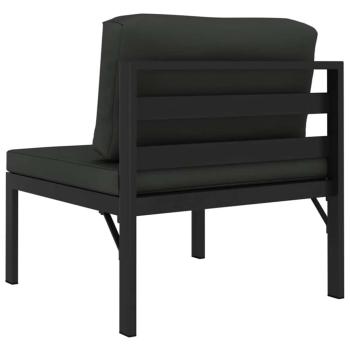 3-tlg. Garten-Sofagarnitur mit Kissen Aluminium Anthrazit