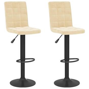 Barhocker 2 Stk. Creme Samt