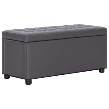 ARDEBO.de - Ottoman mit Stauraum 87,5 cm Grau Kunstleder