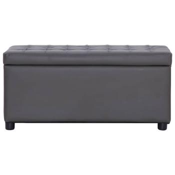 Ottoman mit Stauraum 87,5 cm Grau Kunstleder