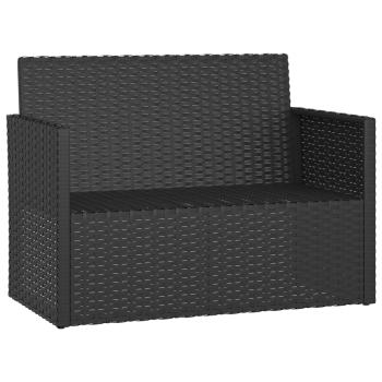 Gartenbank mit Kissen Schwarz 105 cm Poly Rattan
