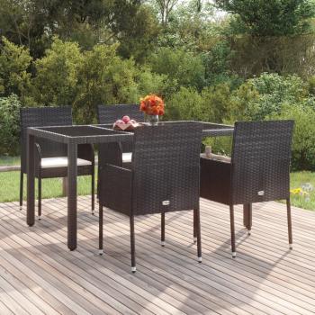 ARDEBO.de - Gartenst?hle mit Kissen 4 Stk. Poly Rattan Schwarz
