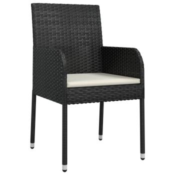 Gartenst?hle mit Kissen 4 Stk. Poly Rattan Schwarz