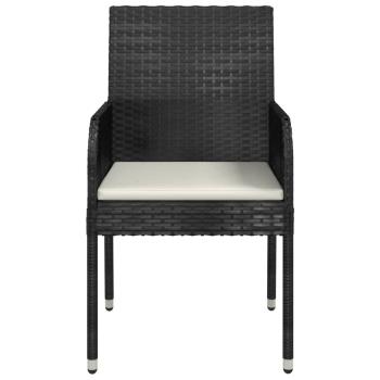 Gartenst?hle mit Kissen 4 Stk. Poly Rattan Schwarz