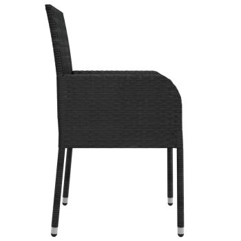 Gartenst?hle mit Kissen 4 Stk. Poly Rattan Schwarz