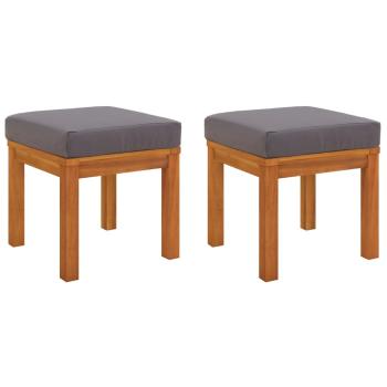 Gartenhocker mit Kissen 2 Stk. 40x40x34 cm Massivholz Akazie