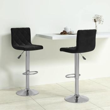 ARDEBO.de - Barhocker 2 Stk. Schwarz Samt