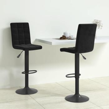 ARDEBO.de - Barhocker 2 Stk. Schwarz Samt