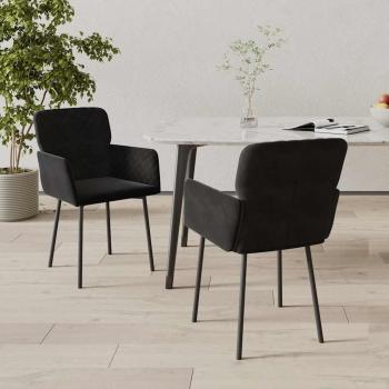 ARDEBO.de - Esszimmerstühle 2 Stk. Schwarz Samt