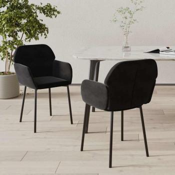 ARDEBO.de - Esszimmerstühle 2 Stk. Schwarz Samt