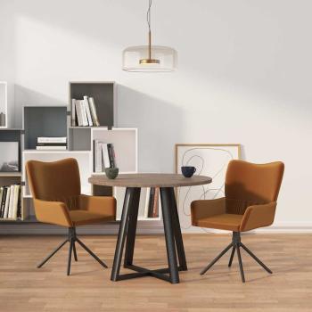 ARDEBO.de - Esszimmerstühle 2 Stk. Drehbar Braun Samt
