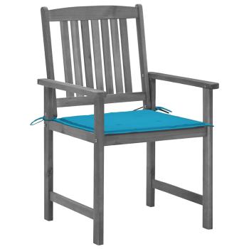 Gartenst?hle mit Kissen 2 Stk. Grau Massivholz Akazie
