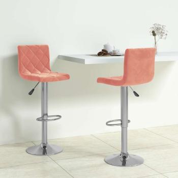 ARDEBO.de - Barhocker 2 Stk. Rosa Samt