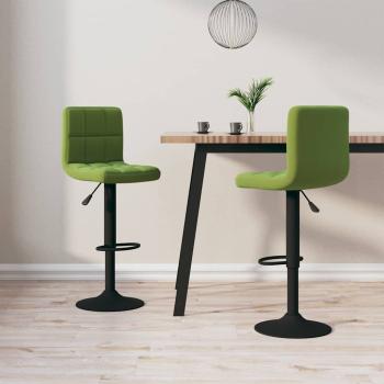 ARDEBO.de - Barhocker 2 Stk. Hellgrün Samt
