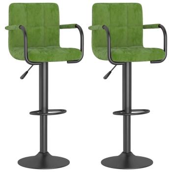 Barhocker 2 Stk. Hellgrün Samt