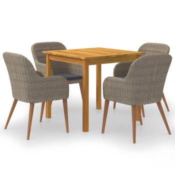 ARDEBO.de - 5-tlg. Garten-Essgruppe Braun