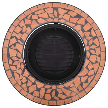 Feuerstelle Mosaik Keramik Terracotta 68 cm