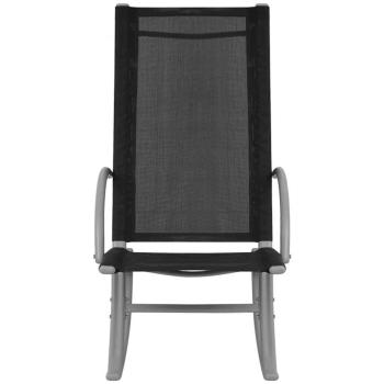 Garten-Schaukelstühle 2 Stk. Stahl und Textiline Schwarz