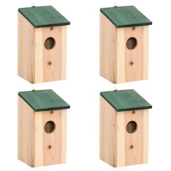 ARDEBO.de - Vogelhäuser 4 Stk. Holz 12x12x22 cm