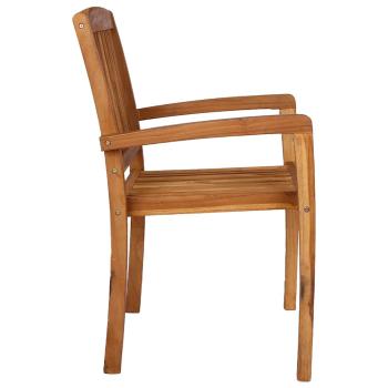 Garten-Essstühle 2 Stk. Stapelbar Teak Massivholz