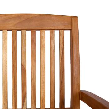 Garten-Essstühle 2 Stk. Stapelbar Teak Massivholz