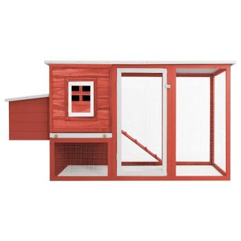 Garten-Hühnerstall mit 1 Legenest Rot Holz