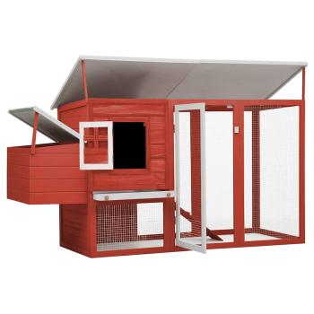 Garten-Hühnerstall mit 1 Legenest Rot Holz