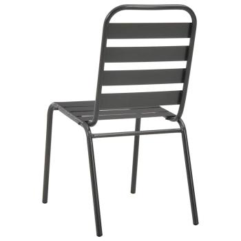 Gartenst?hle 4 Stk. Lattendesign Stahl Dunkelgrau