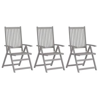ARDEBO.de - Verstellbare Gartenst?hle 3 Stk. Grau Massivholz Akazie