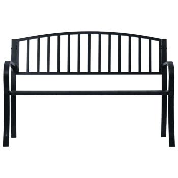 Gartenbank 125 cm Schwarz Stahl