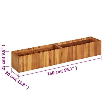 Garten-Hochbeet 150x30x25 cm Massivholz Akazie