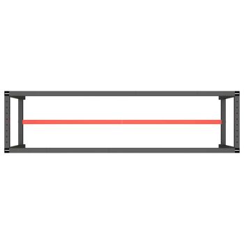 Werkbankgestell Mattschwarz und Mattrot 190x50x79 cm Metall