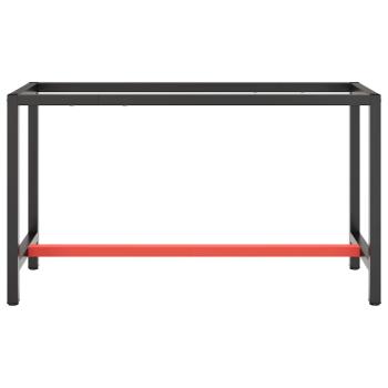 Werkbankgestell Mattschwarz und Mattrot 140x50x79 cm Metall