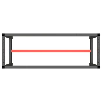 Werkbankgestell Mattschwarz und Mattrot 140x50x79 cm Metall