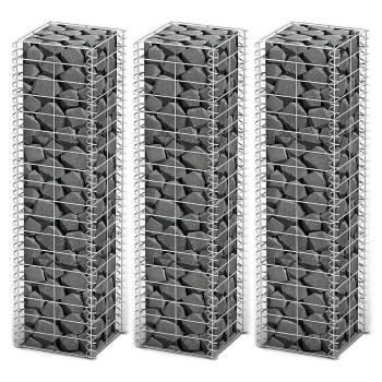 ARDEBO.de - Gabionen-Set 3-tlg. Verzinkter Draht 25×25×100 cm
