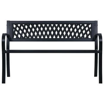Gartenbank 125 cm Schwarz Stahl