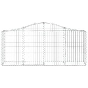 Gabione mit Hochbogen 200x30x80/100 cm Verzinktes Eisen