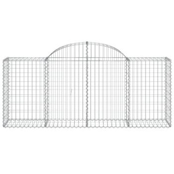Gabione mit Hochbogen 200x50x80/100 cm Verzinktes Eisen