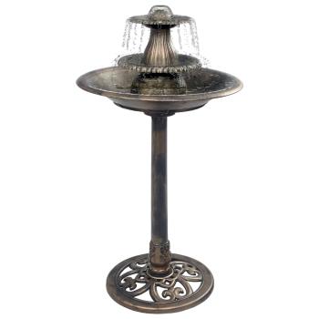 ARDEBO.de - Vogelbad mit Springbrunnen Bronzen 50×91 cm Kunststoff