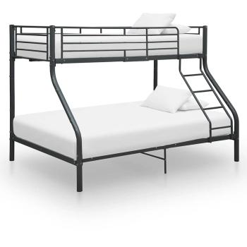 ARDEBO.de - Etagenbettgestell Schwarz Metall 140x200 cm/90x200 cm