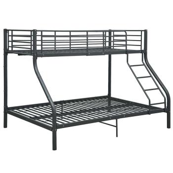 Etagenbettgestell Schwarz Metall 140x200 cm/90x200 cm