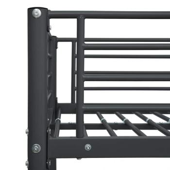 Etagenbettgestell Schwarz Metall 140x200 cm/90x200 cm