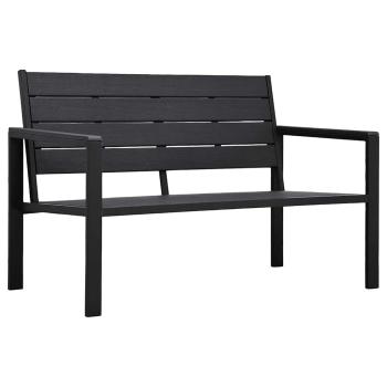 ARDEBO.de - Gartenbank 120 cm HDPE Schwarz Holz-Optik