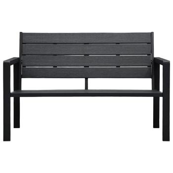 Gartenbank 120 cm HDPE Schwarz Holz-Optik