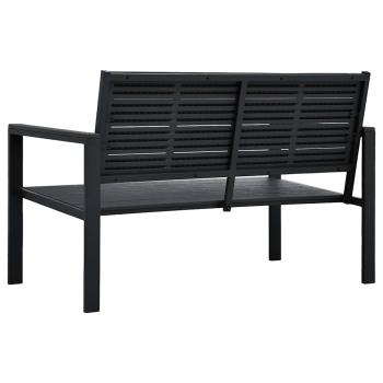 Gartenbank 120 cm HDPE Schwarz Holz-Optik
