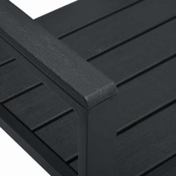 Gartenbank 120 cm HDPE Schwarz Holz-Optik