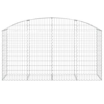 Gabione mit Hochbogen 200x50x100/120 cm Verzinktes Eisen