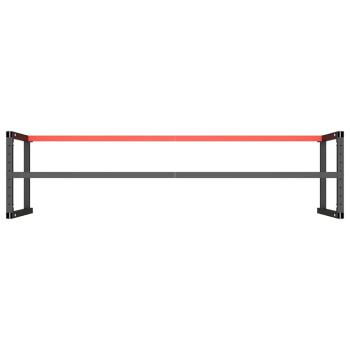 Werkbankgestell Mattschwarz und Mattrot 220x57x79 cm Metall