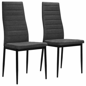 ARDEBO.de - Esszimmerstühle 2 Stk. Dunkelgrau Stoff